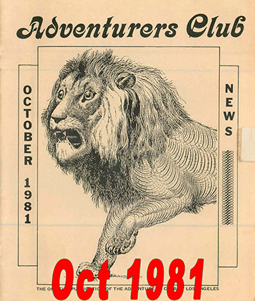 October 1981 Adventurers Club News Cover